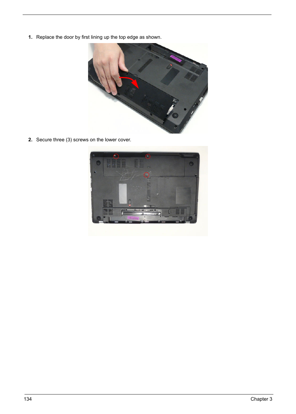 Replacing the logic lower door | PACKARD BELL TM87 User Manual | Page 144 / 216