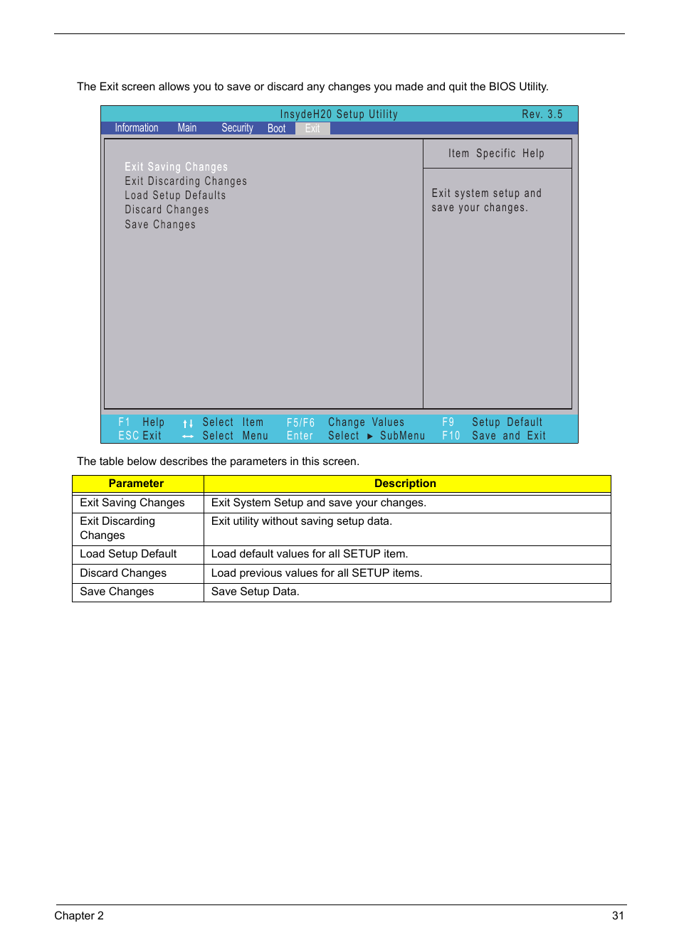 Exit | PACKARD BELL TM87 User Manual | Page 41 / 216