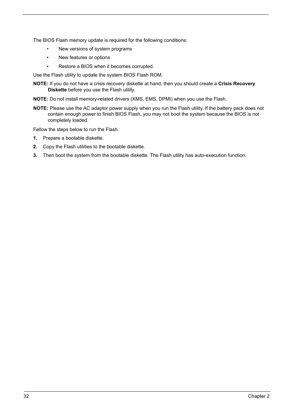 Bios flash utilities | PACKARD BELL TM87 User Manual | Page 42 / 216