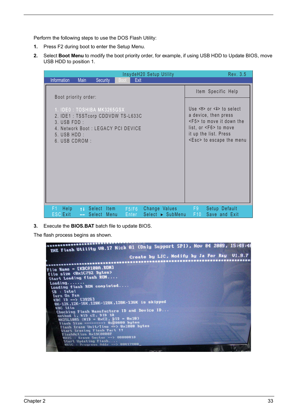 Dos flash utility | PACKARD BELL TM87 User Manual | Page 43 / 216