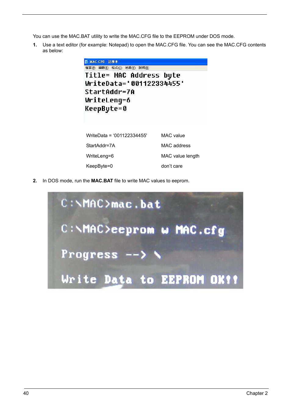 Using the lan mac eeprom utility | PACKARD BELL TM87 User Manual | Page 50 / 216