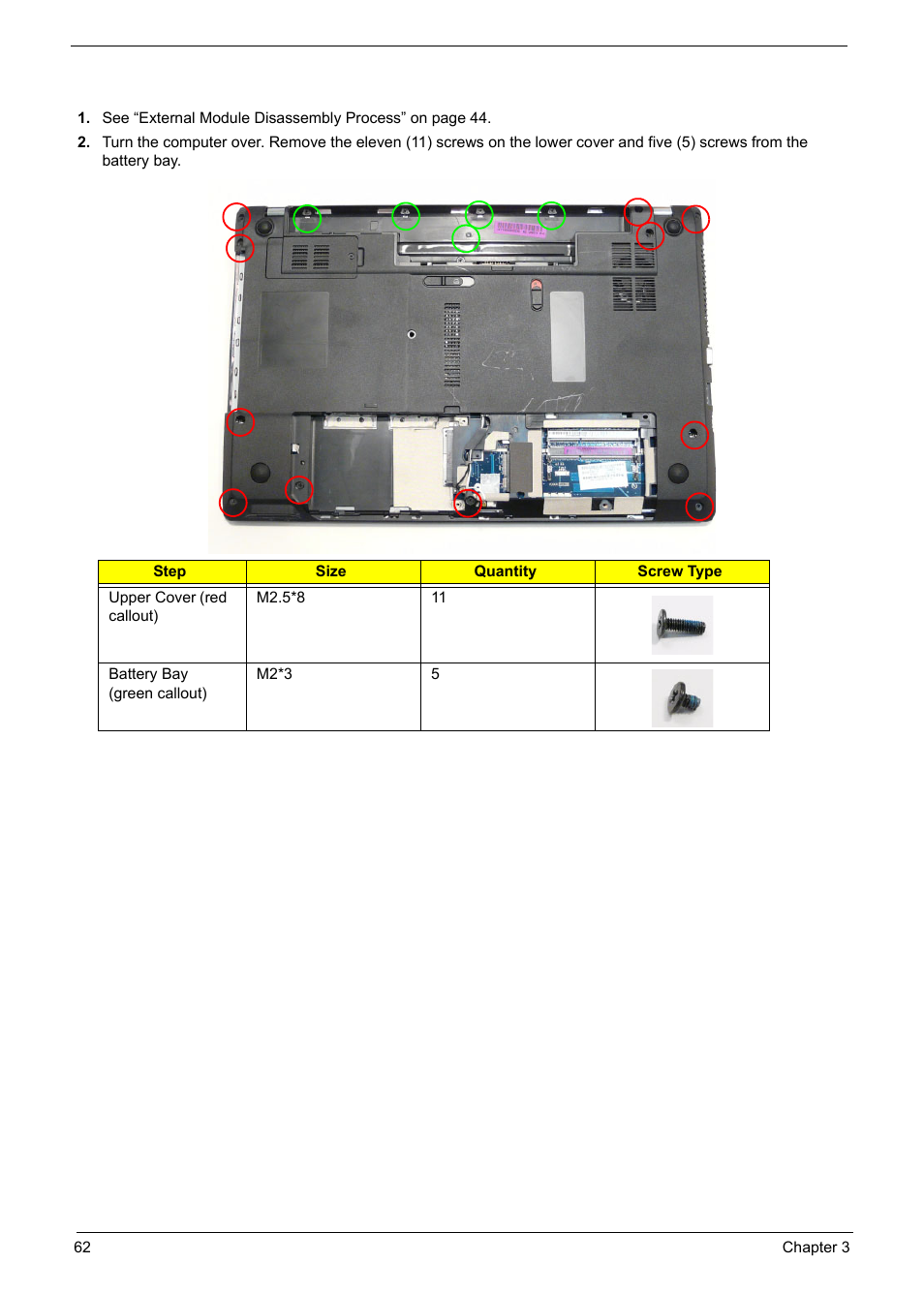 Removing the upper cover | PACKARD BELL TM87 User Manual | Page 72 / 216