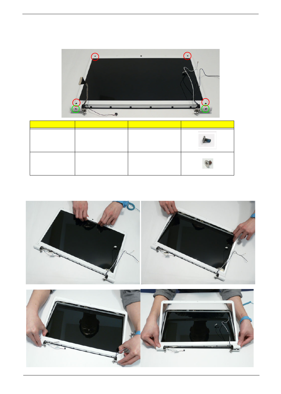 Removing the lcd bezel | PACKARD BELL LJ77 User Manual | Page 107 / 222