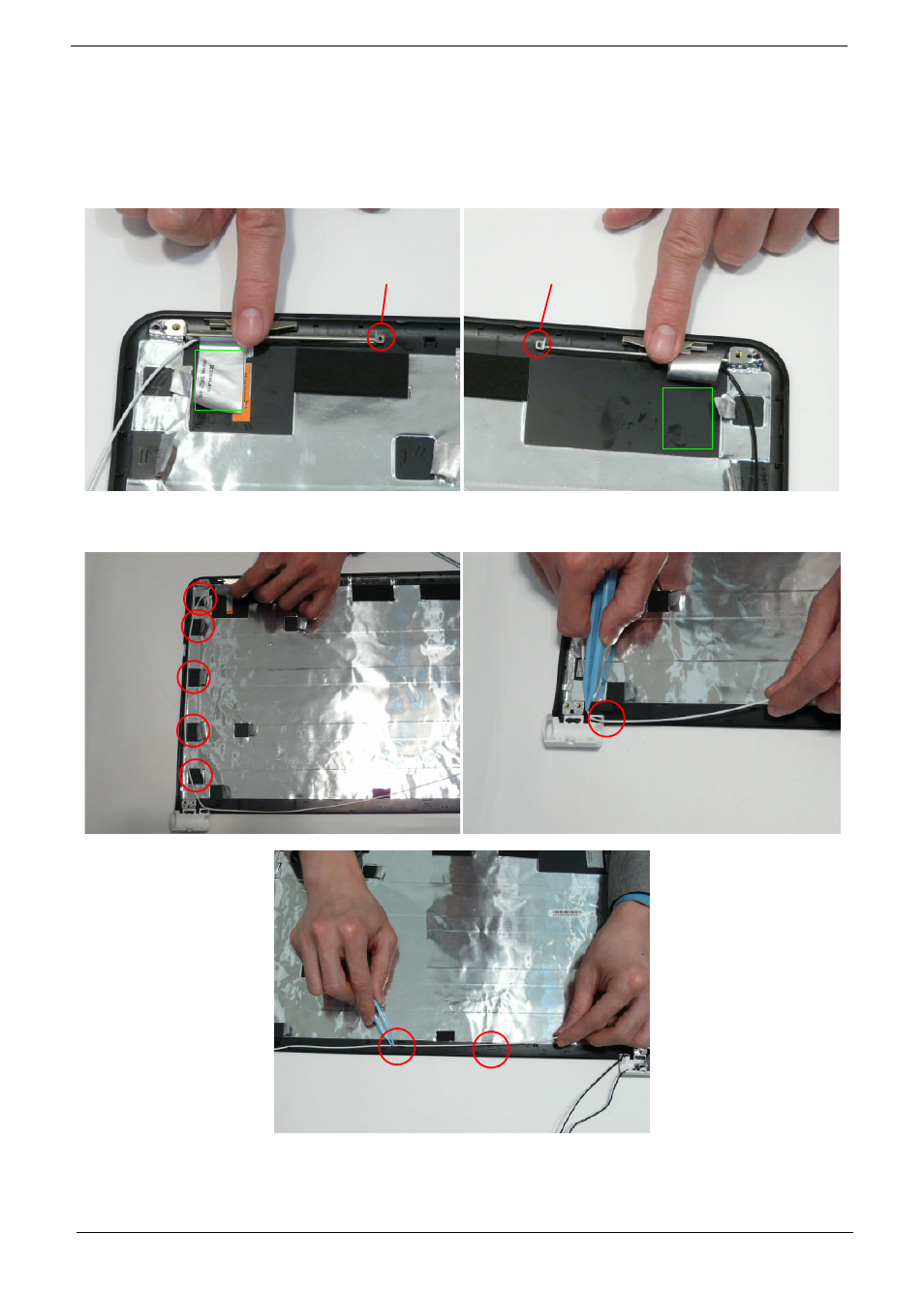 Lcd module reassembly procedure, Replacing the antennas, power board, and mic | PACKARD BELL LJ77 User Manual | Page 116 / 222