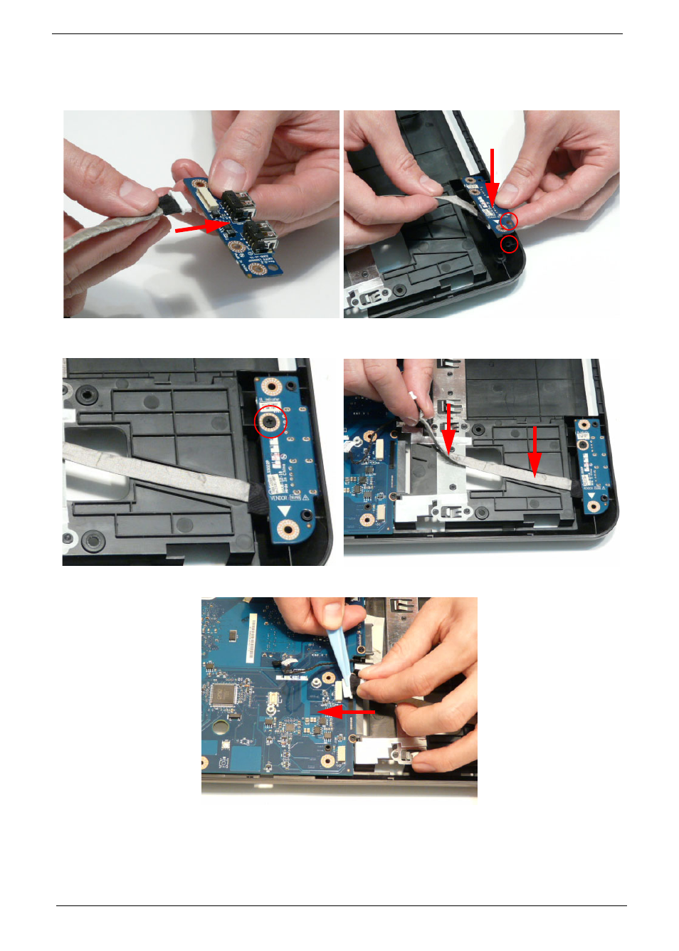 Replacing the usb board | PACKARD BELL LJ77 User Manual | Page 128 / 222