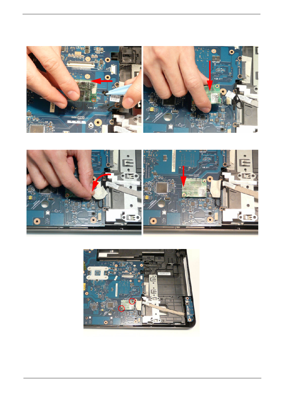 Replacing the modem board | PACKARD BELL LJ77 User Manual | Page 129 / 222