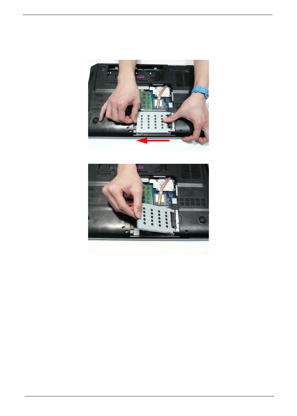 Removing the secondary hdd module | PACKARD BELL LJ77 User Manual | Page 72 / 222