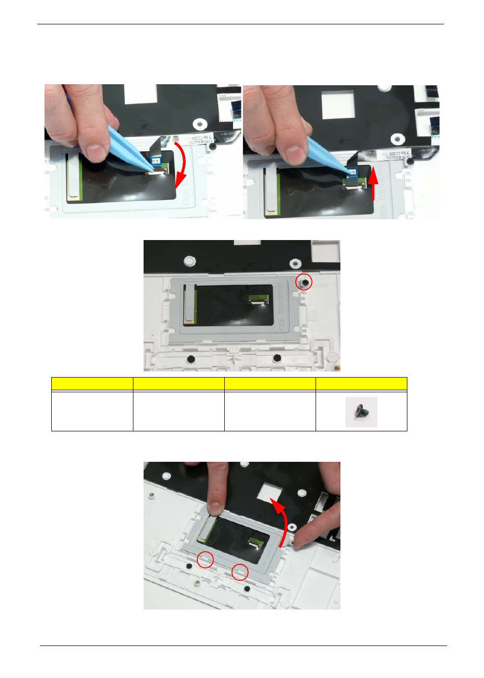 Removing the touchpad bracket | PACKARD BELL LJ77 User Manual | Page 90 / 222