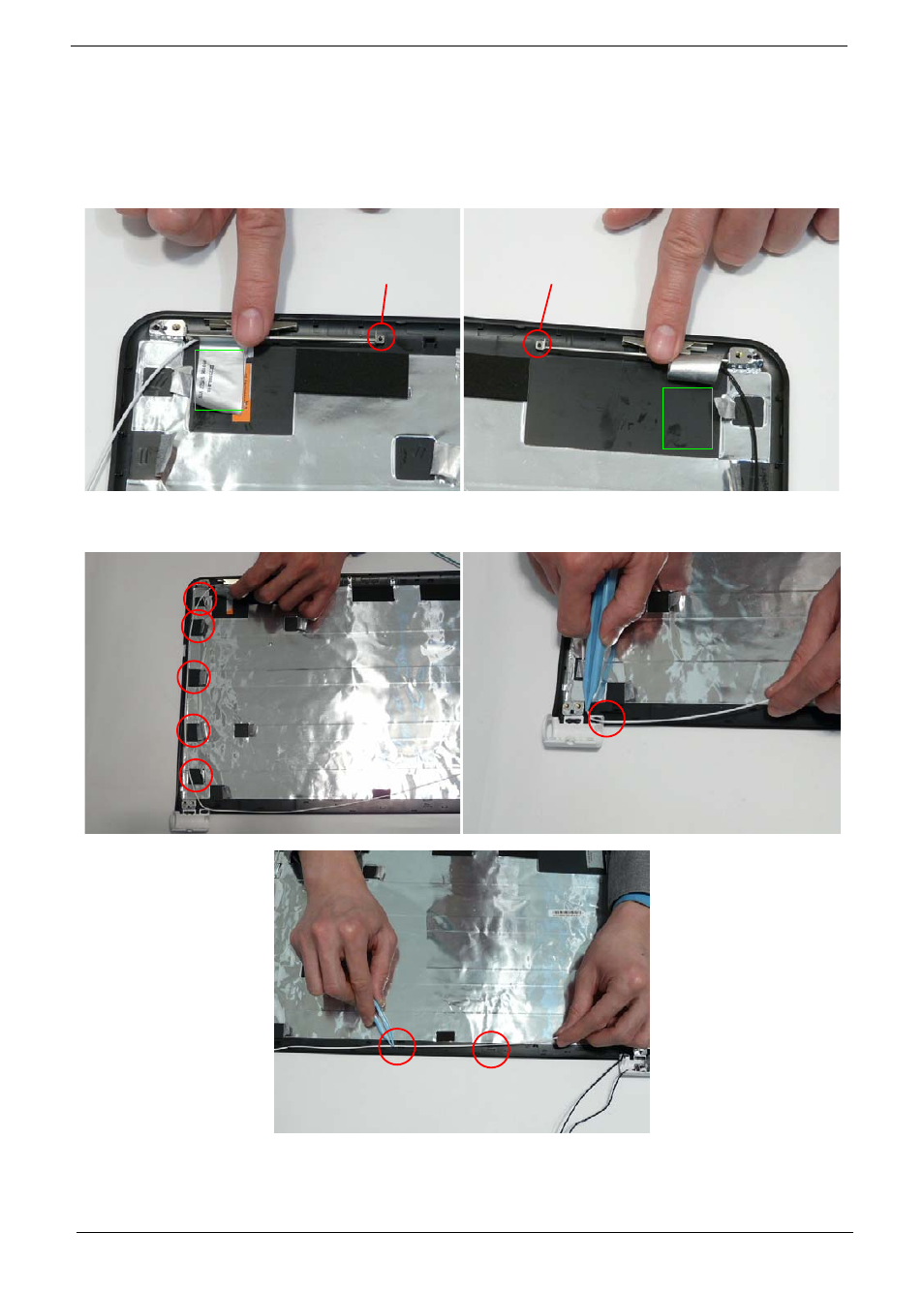 Lcd module reassembly procedure, Replacing the antennas, power board, and mic | PACKARD BELL LJ61 User Manual | Page 110 / 202