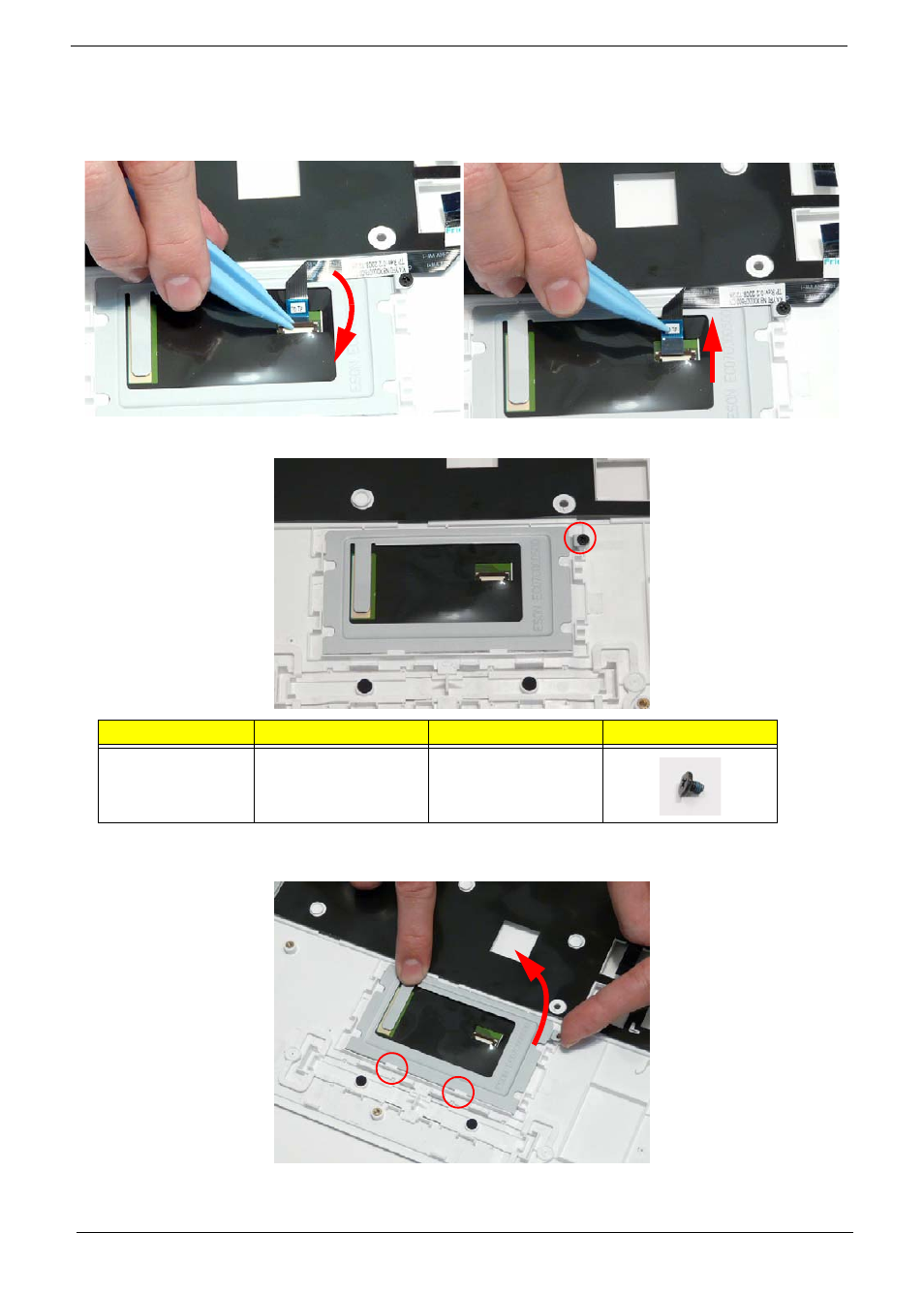 Removing the touchpad bracket | PACKARD BELL LJ61 User Manual | Page 84 / 202