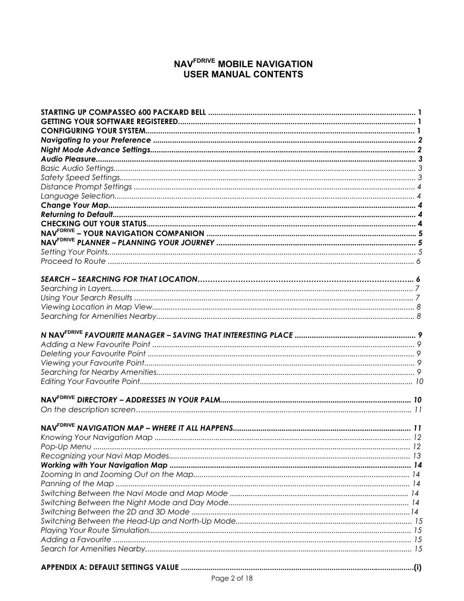 PACKARD BELL COMPASSEO 600 User Manual | Page 2 / 18