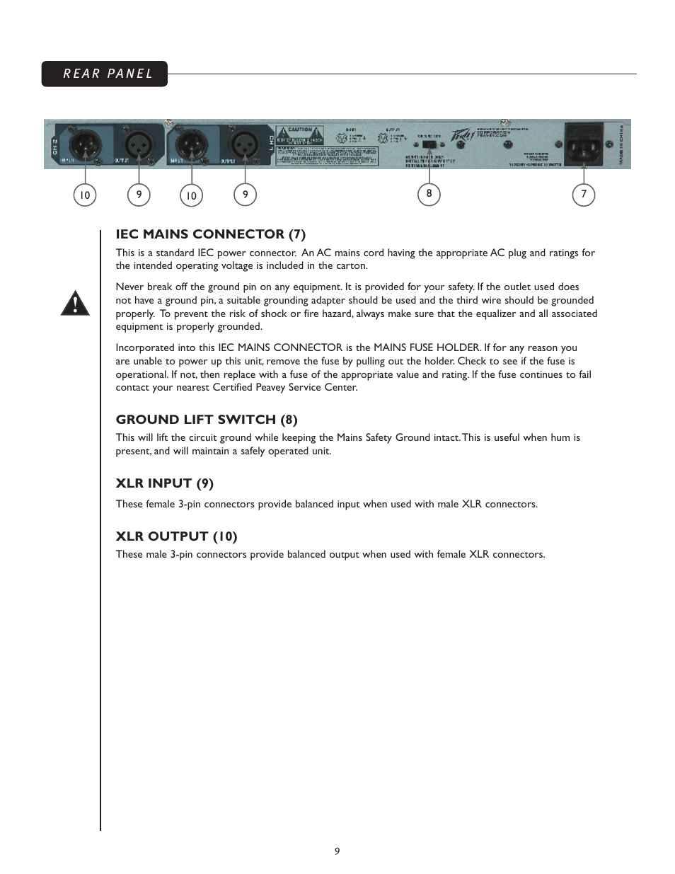 Peavey PV 215 EQ User Manual | Page 9 / 24