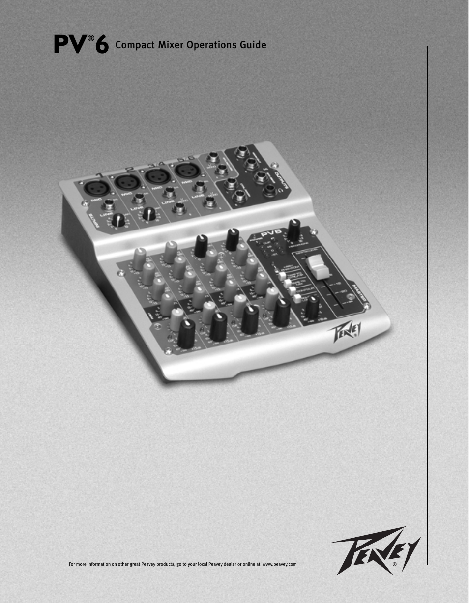 Peavey PV 6 User Manual | 32 pages