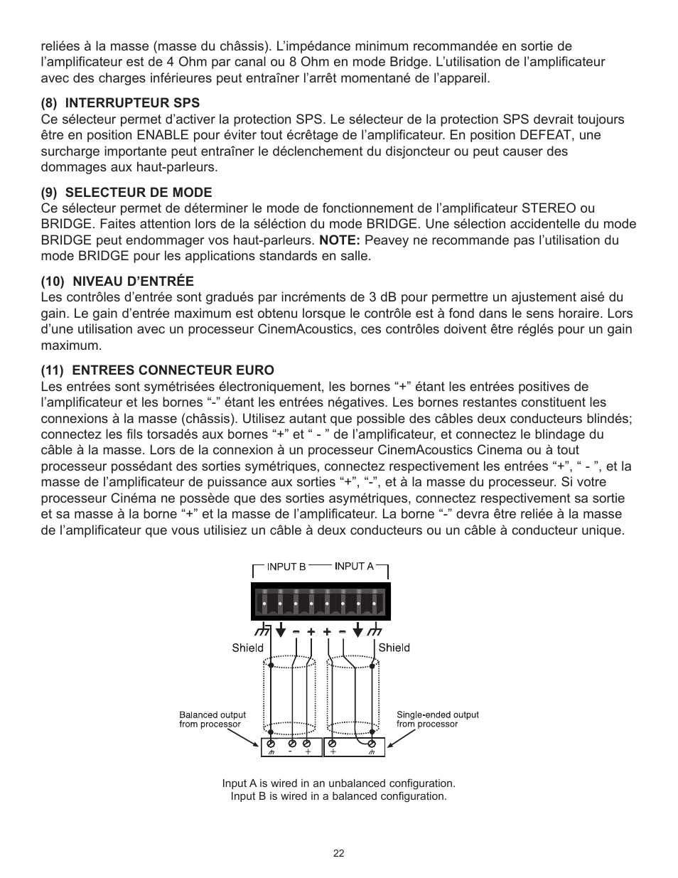 Peavey CA-A800B User Manual | Page 22 / 36