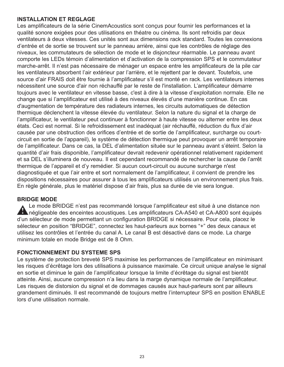 Peavey CA-A800B User Manual | Page 23 / 36