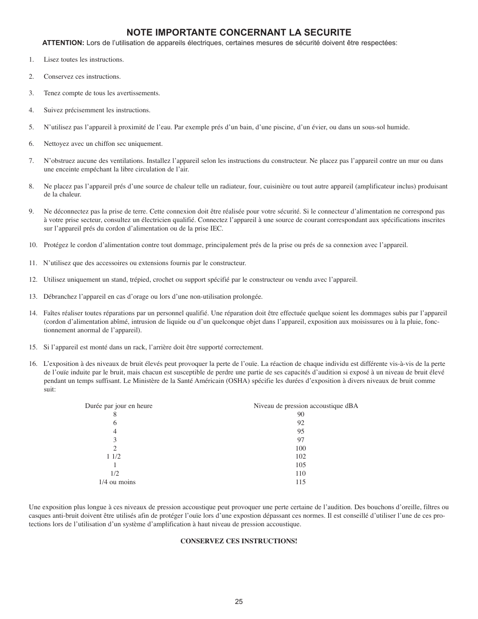 Peavey CA-A800B User Manual | Page 25 / 36