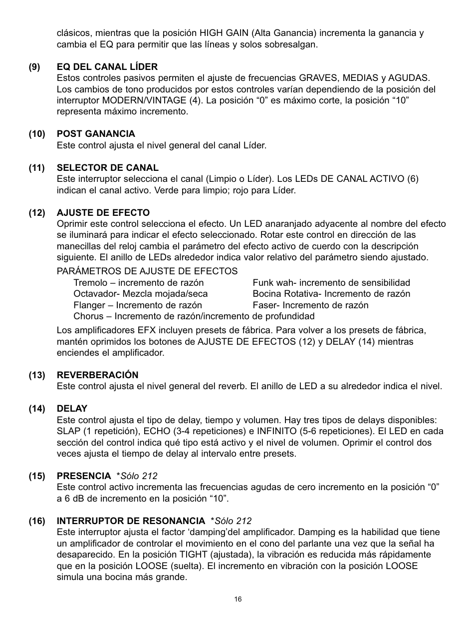 Peavey Transtube 9/0180305014 User Manual | Page 16 / 48