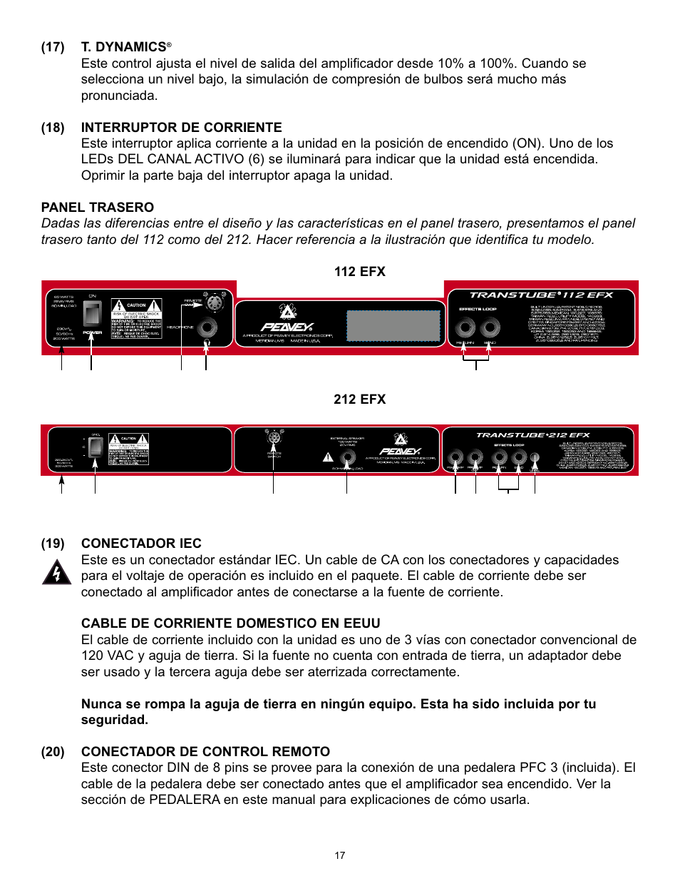 Peavey Transtube 9/0180305014 User Manual | Page 17 / 48