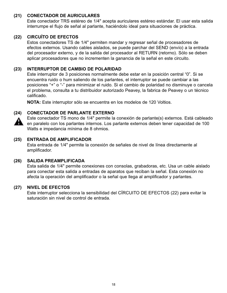 Peavey Transtube 9/0180305014 User Manual | Page 18 / 48
