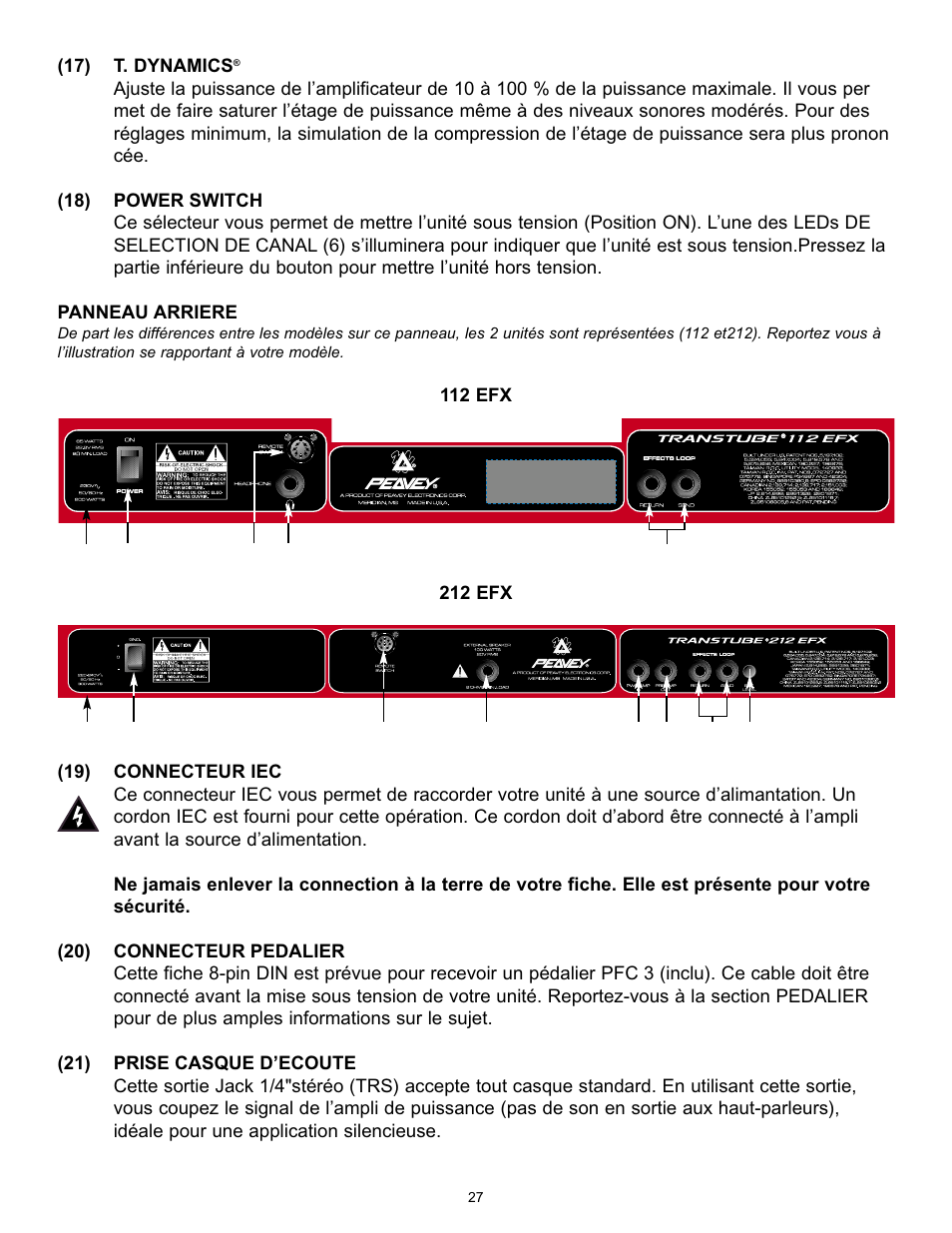 Peavey Transtube 9/0180305014 User Manual | Page 27 / 48
