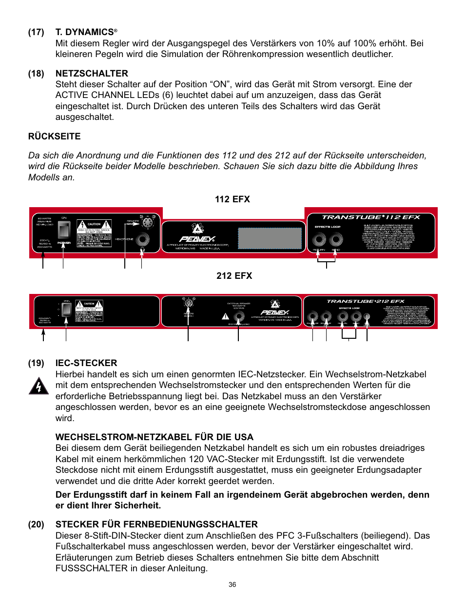 Peavey Transtube 9/0180305014 User Manual | Page 36 / 48