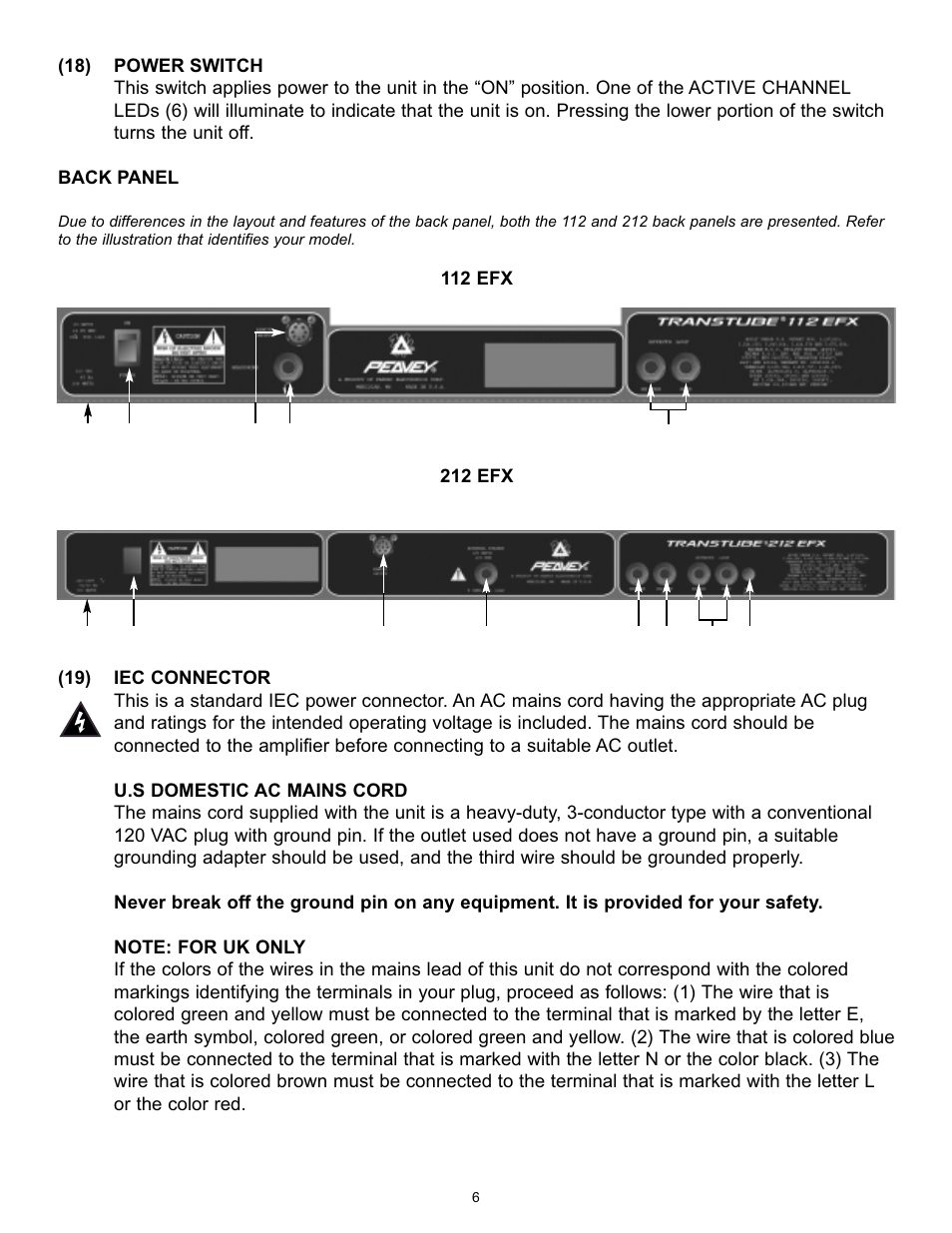 Peavey Transtube 9/0180305014 User Manual | Page 6 / 48