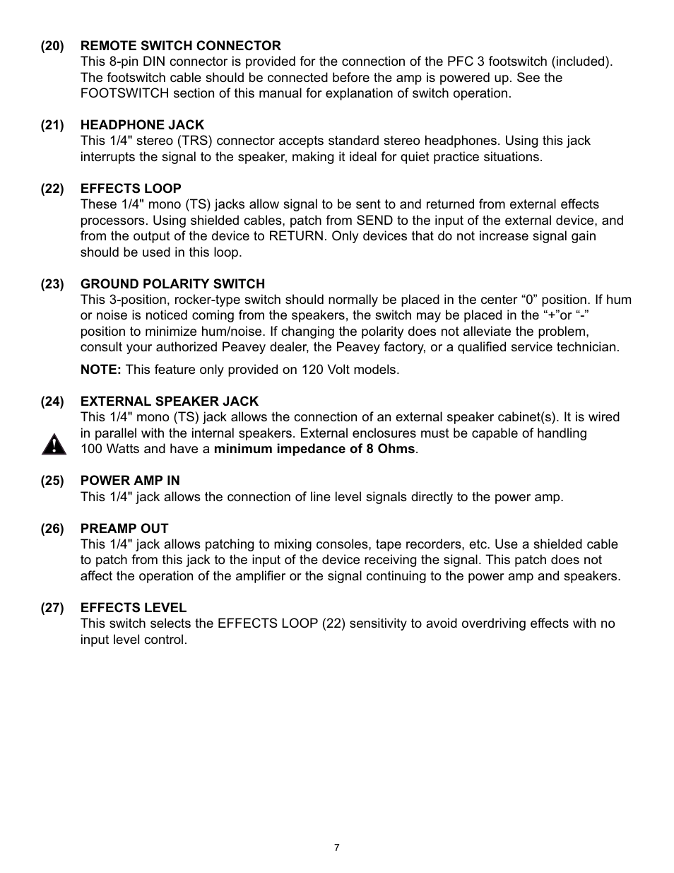 Peavey Transtube 9/0180305014 User Manual | Page 7 / 48
