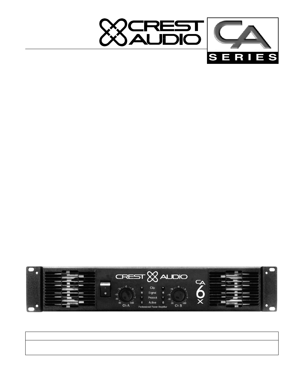 Peavey CA6-X User Manual | 2 pages