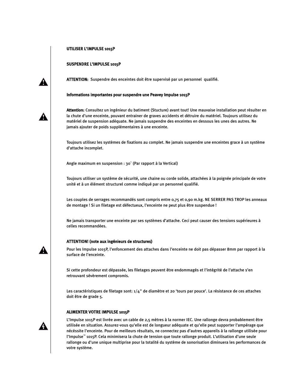 Peavey Impulse 1015P User Manual | Page 18 / 52