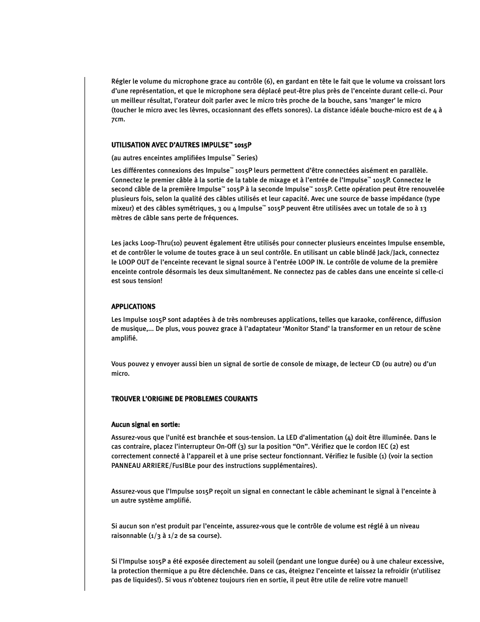 Peavey Impulse 1015P User Manual | Page 20 / 52