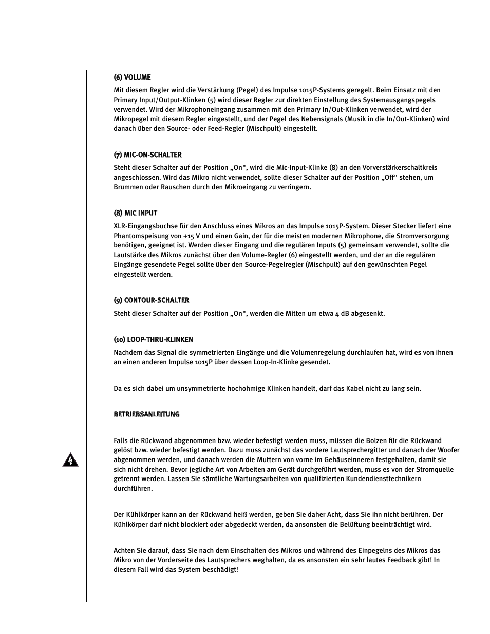 Peavey Impulse 1015P User Manual | Page 27 / 52