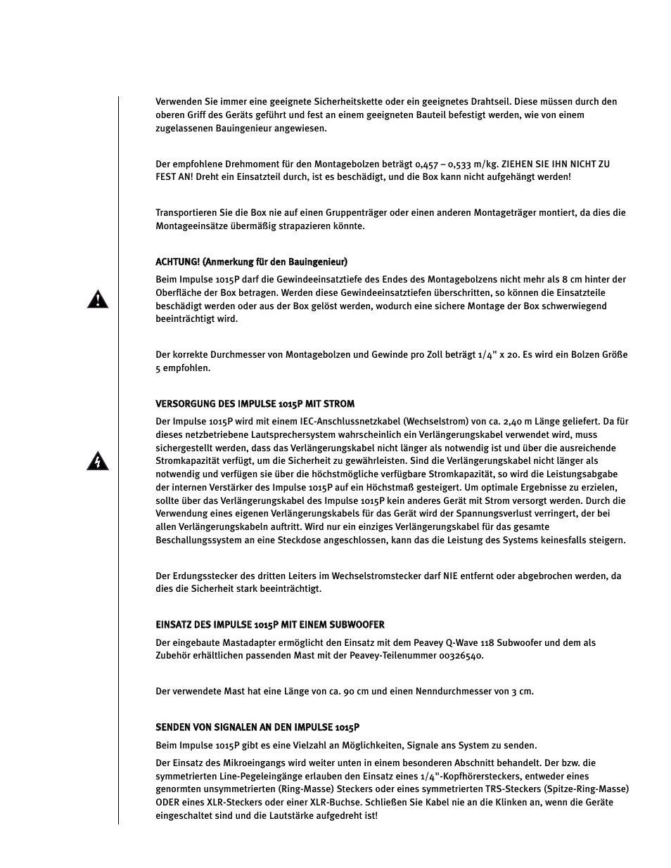 Peavey Impulse 1015P User Manual | Page 29 / 52