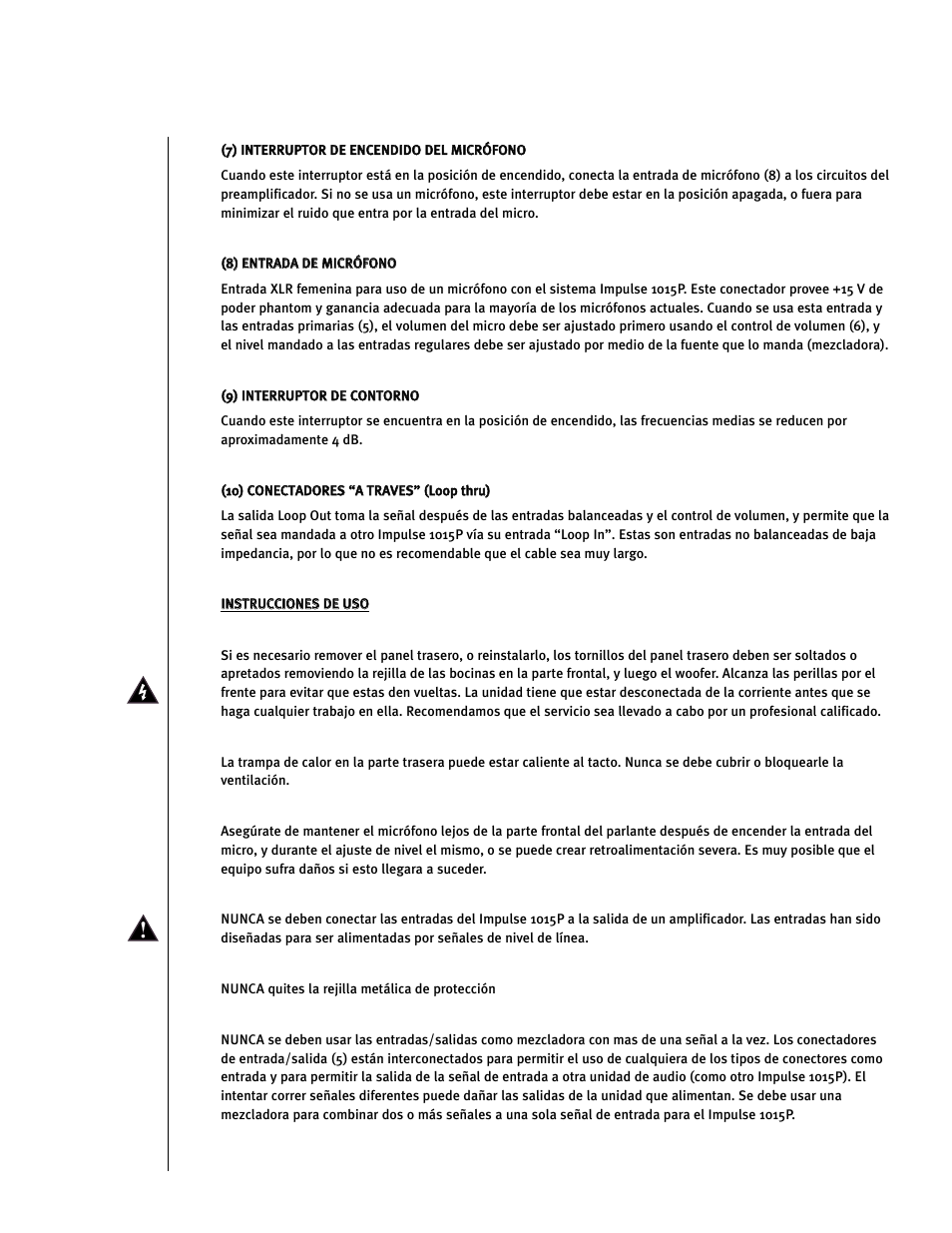 Peavey Impulse 1015P User Manual | Page 39 / 52