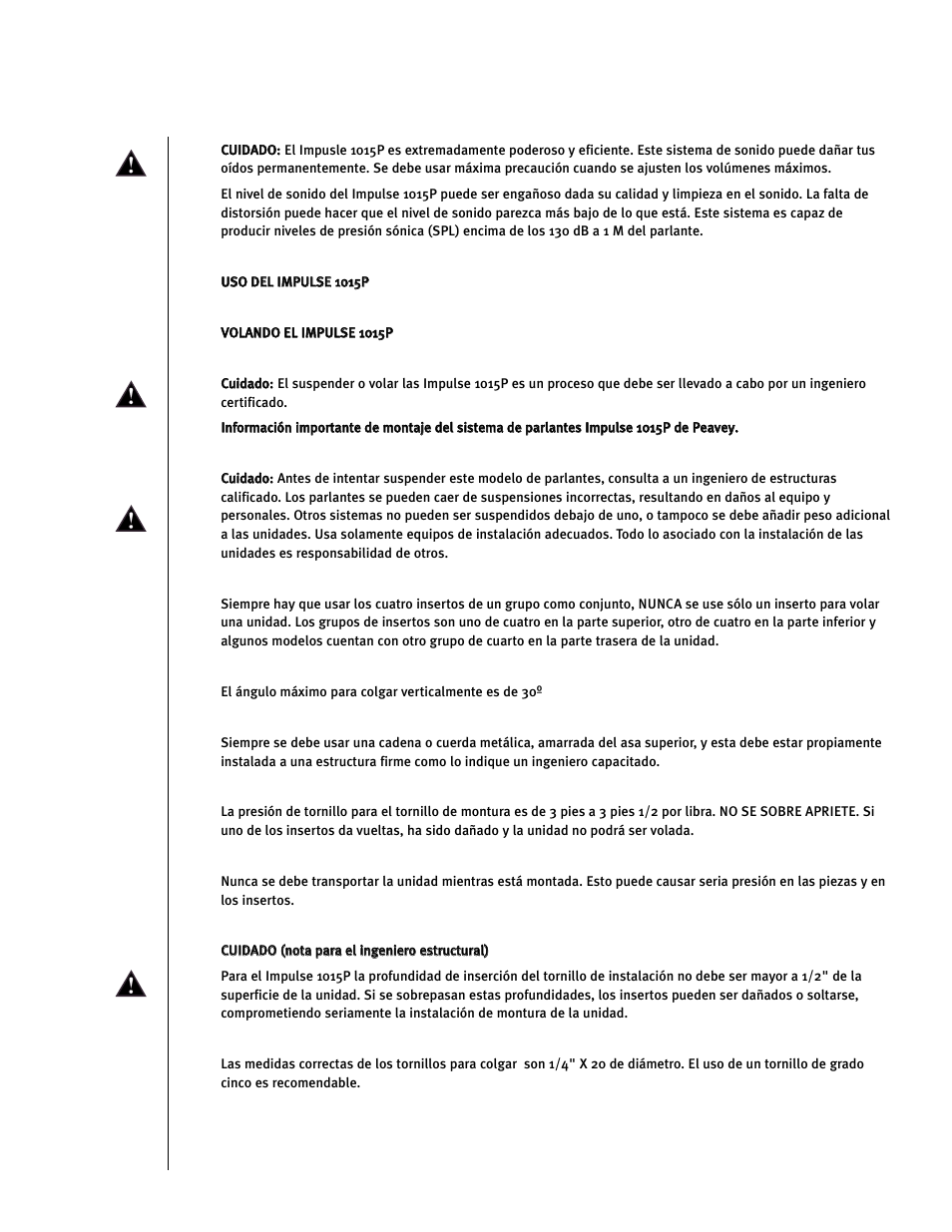 Peavey Impulse 1015P User Manual | Page 40 / 52