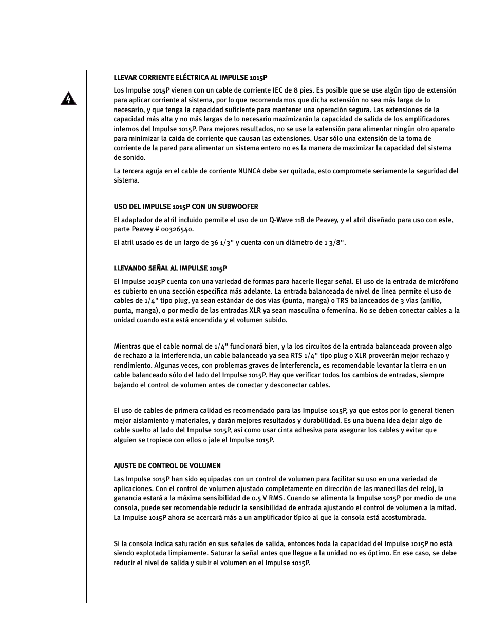 Peavey Impulse 1015P User Manual | Page 41 / 52