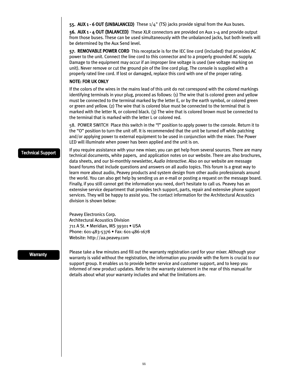 Peavey 2443/3243 User Manual | Page 11 / 20
