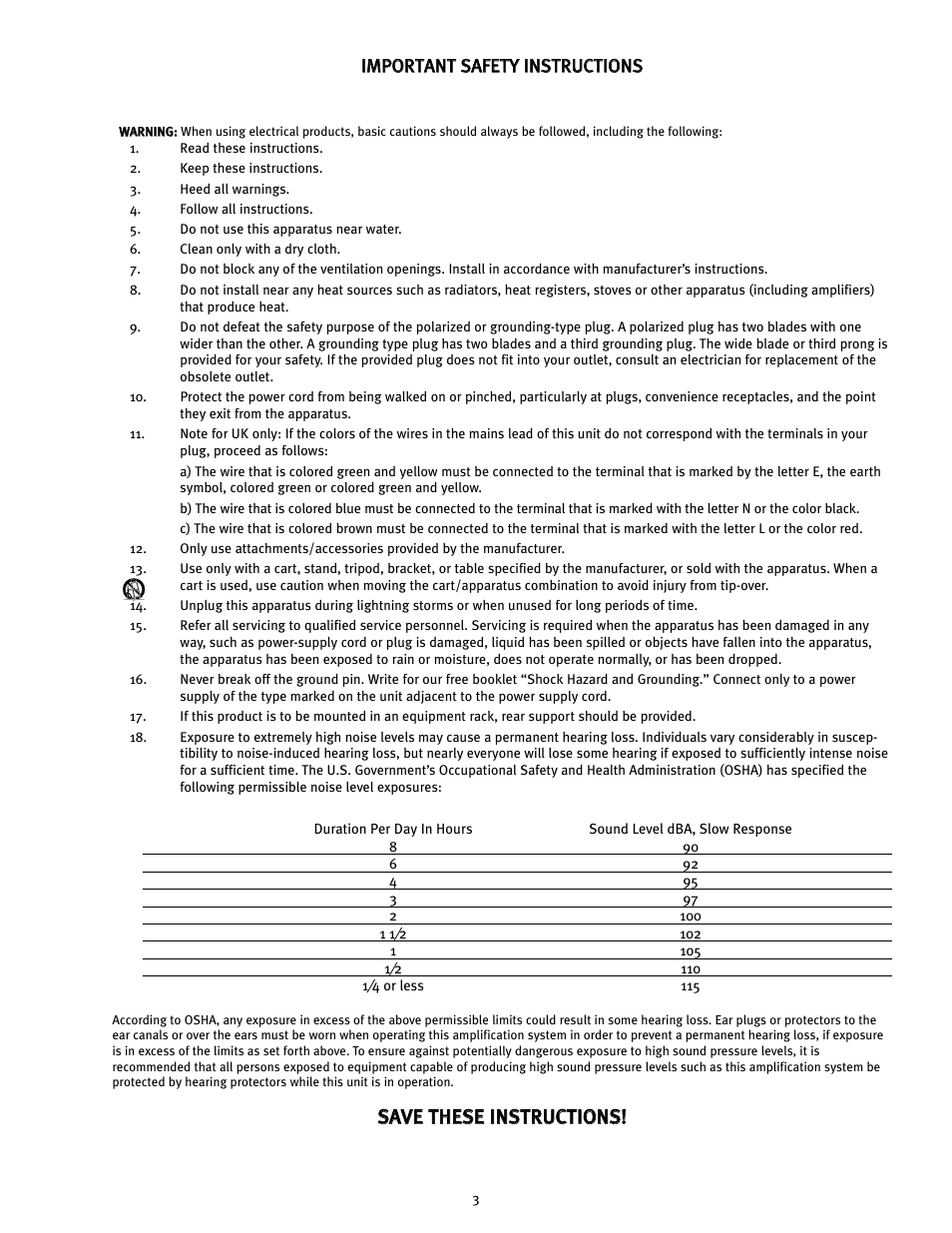 Peavey 2443/3243 User Manual | Page 3 / 20