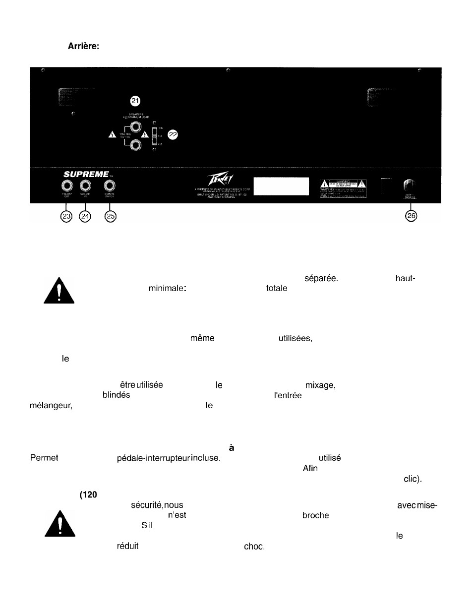 Peavey Supreme User Manual | Page 13 / 20