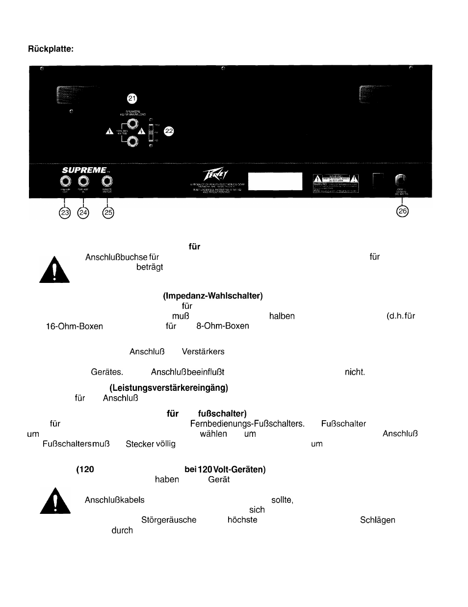 Peavey Supreme User Manual | Page 16 / 20