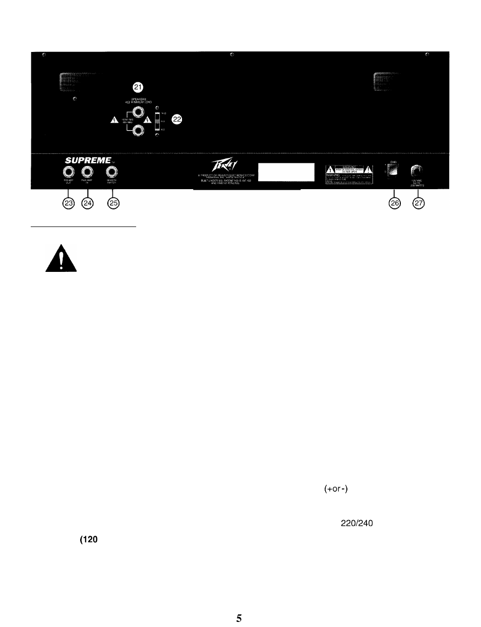 Peavey Supreme User Manual | Page 5 / 20