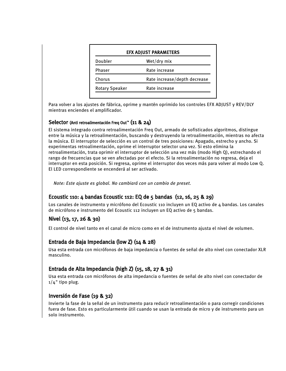 Peavey Ecoustic 110 User Manual | Page 20 / 52