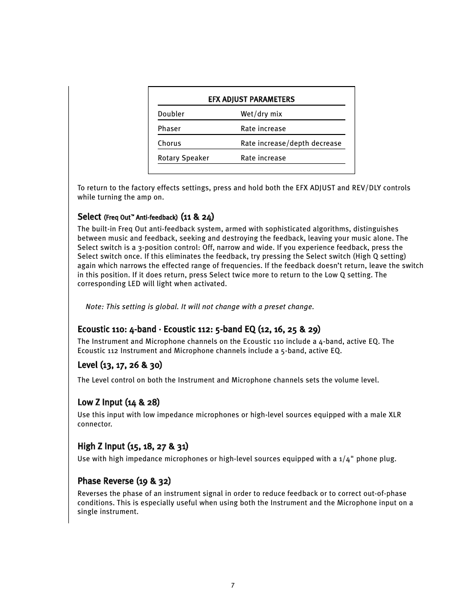 Peavey Ecoustic 110 User Manual | Page 7 / 52