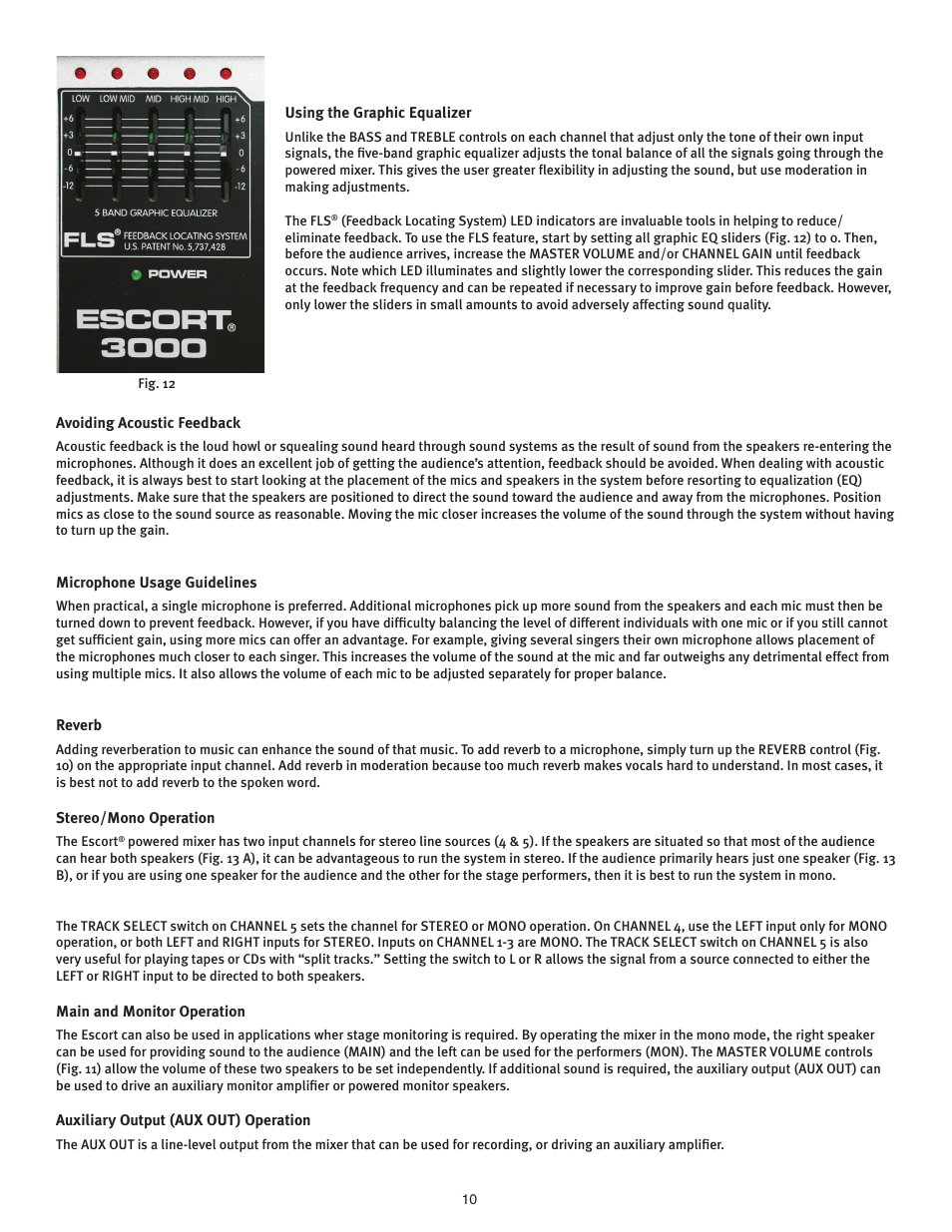 Peavey ESCORT 3000 User Manual | Page 10 / 16