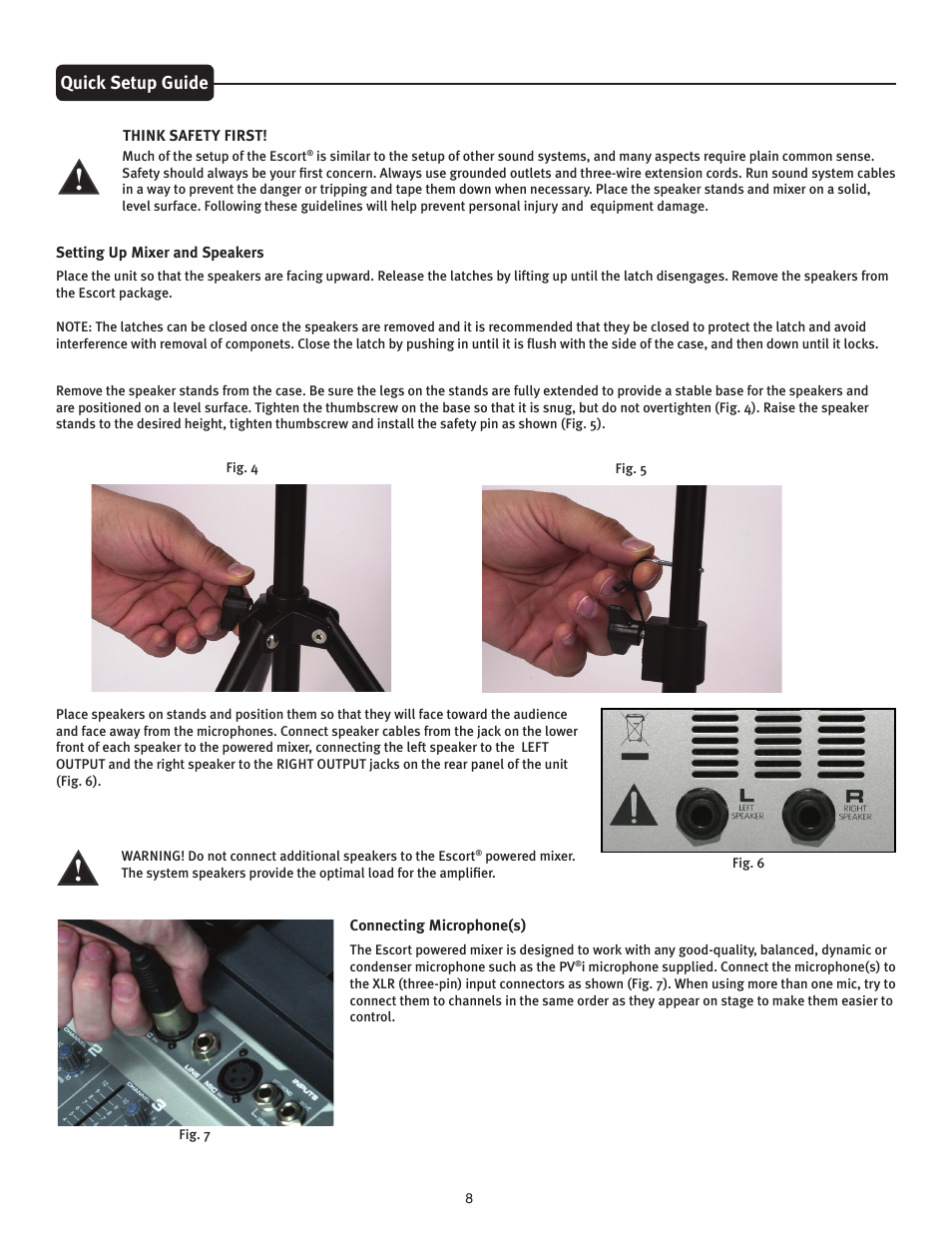 Quick setup guide | Peavey ESCORT 3000 User Manual | Page 8 / 16