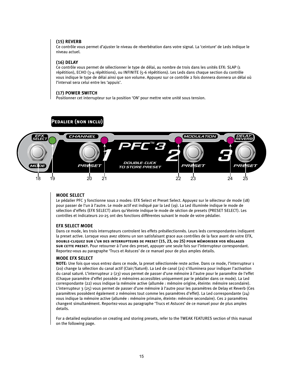 Pfc 3 | Peavey TRANSTUBE 110 EFX User Manual | Page 15 / 32