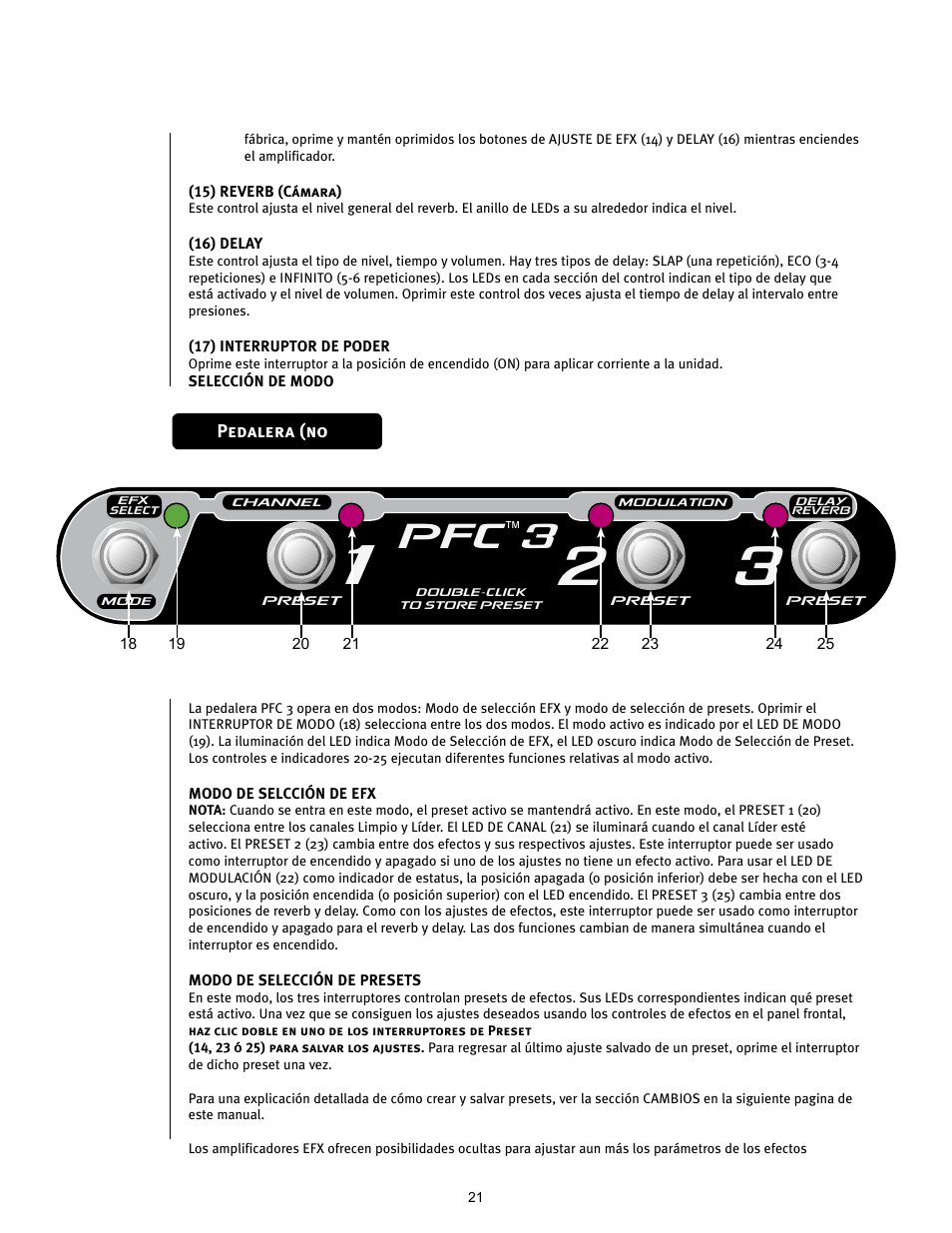 Pfc 3 | Peavey TRANSTUBE 110 EFX User Manual | Page 21 / 32