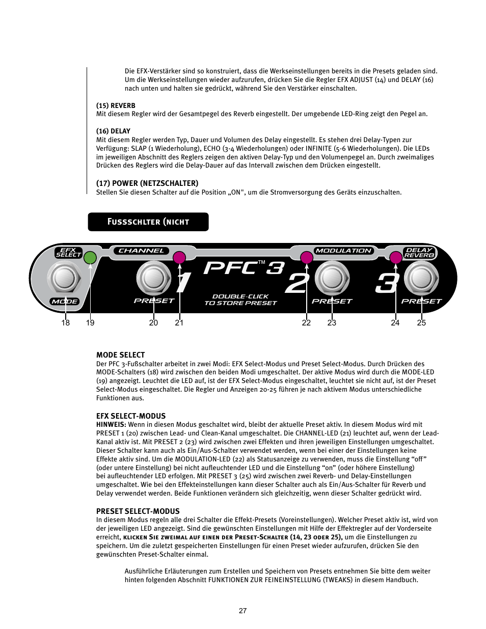 Pfc 3 | Peavey TRANSTUBE 110 EFX User Manual | Page 27 / 32