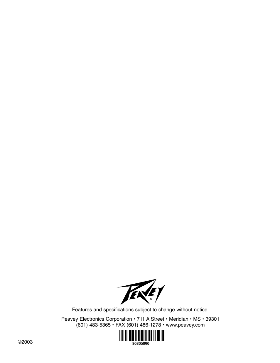 Peavey TRANSTUBE 110 EFX User Manual | Page 32 / 32