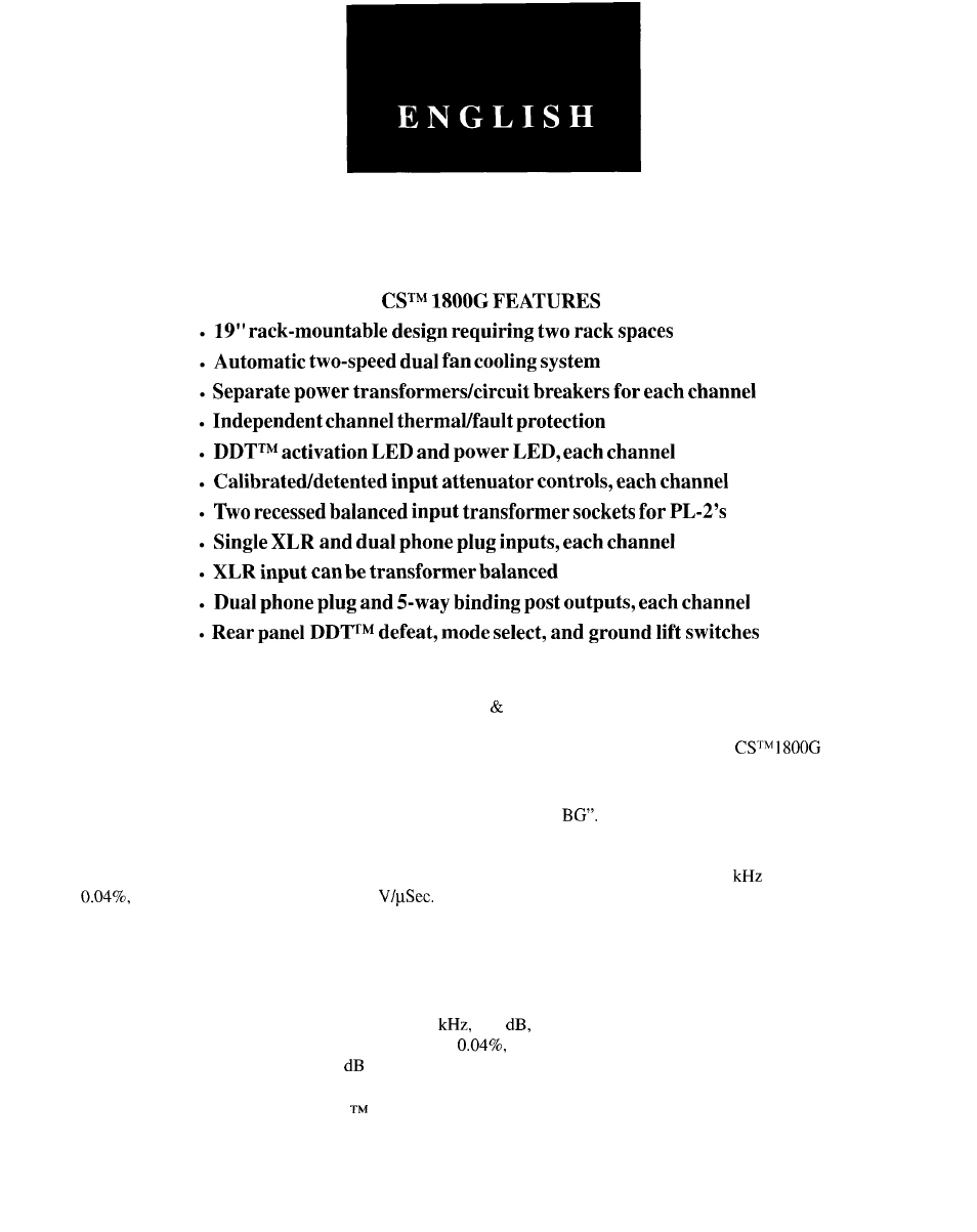 Peavey CS 1800G User Manual | Page 3 / 32