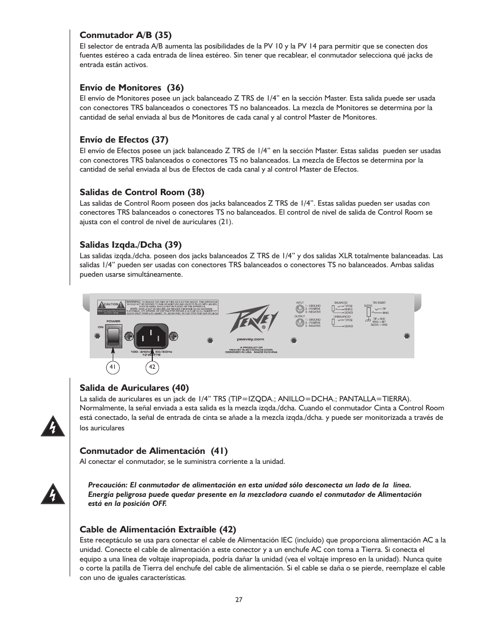 Peavey PV 10 User Manual | Page 27 / 36